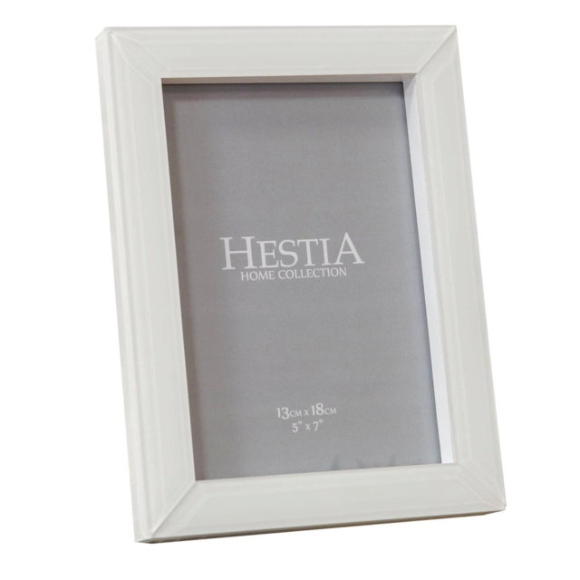 "Bevelled White Glass Photo Frame Minimalist Contemporary Home Decor 5"""