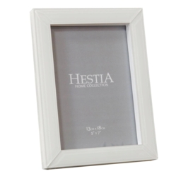 "Bevelled White Glass Photo Frame Minimalist Contemporary Home Decor 5"""