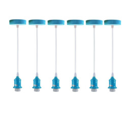 Pendant Light Blue 6 Pack Metal/pvc E27 Dimmable Adjustable 95cm Cable