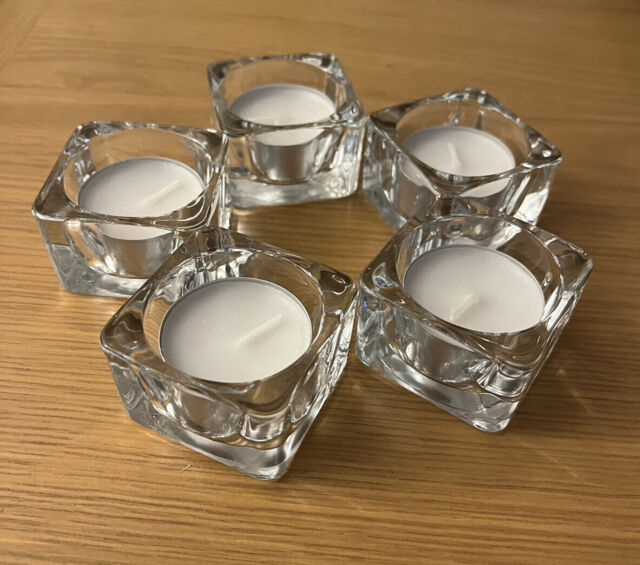 Ikea Tea Light Holders Glasig 5 Pack Glass & 5 Free Tealight Candles