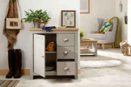 Lancaster Small Sideboard Multi 1 Door 3 Drawer Grey & Oak