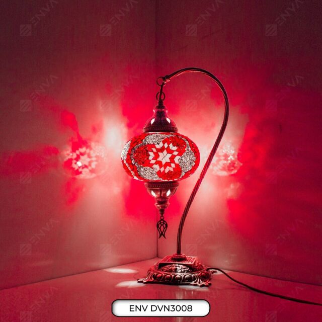 Turkish Table Lamp Moroccan Colourful Glass Handmade Mosaic Lamp -
