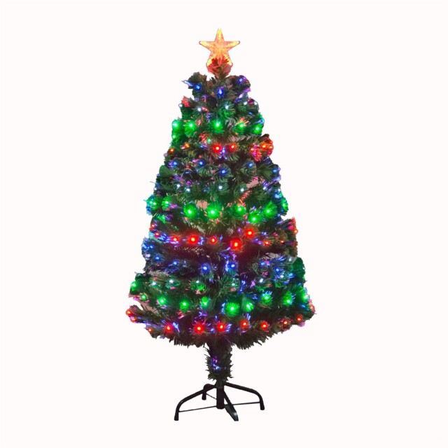 Christmas Tree Pre-lit Green Fiber Optic Led Lights Xmas Home Festive