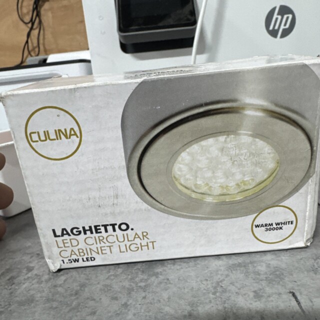 Cabinet Light Silver Laghetto 240v Led Brushed Satin Nickel Warm White
