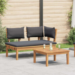 Garden Bench 2 Pcs Brown Solid Teak Wood Vidaxl