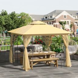 Outsunny 3 X 3(m) Patio Garden Metal Gazebo Marquee Tent Canopy
