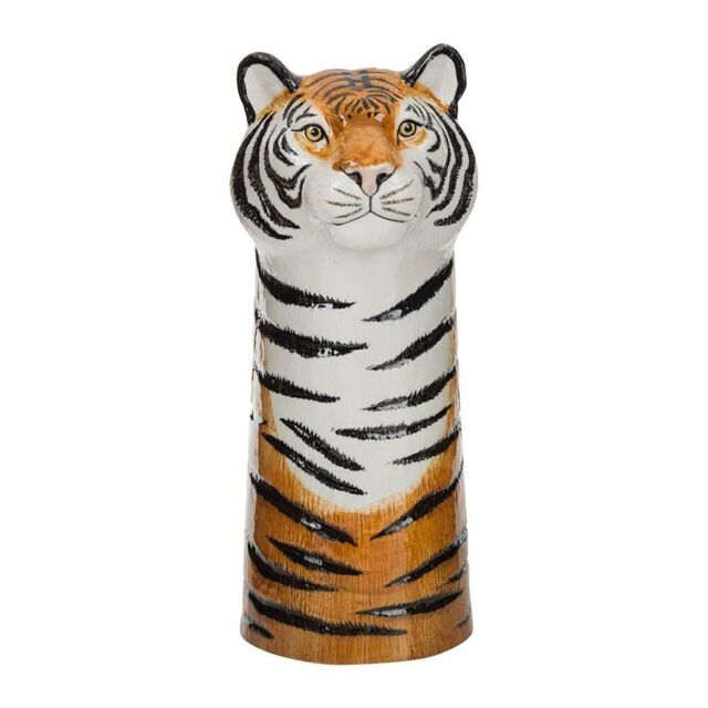 Tiger Flower Vase By Quail Ceramics Big Cat Wildlife Pottery Vase