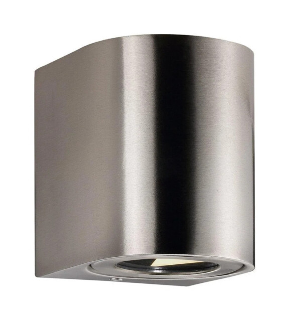 Wall Light Silver Canto 2 Led Adjustable Beam Double Outdoor Stainless