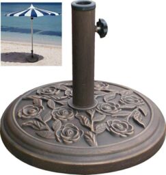 Cast Iron Effect Heavy Duty Metal Garden Banana Parasol Base Bronze