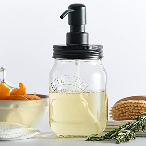 Kilner Glass Liquid Soap And Lotion Dispenser Black Top 0.5l 0025.059