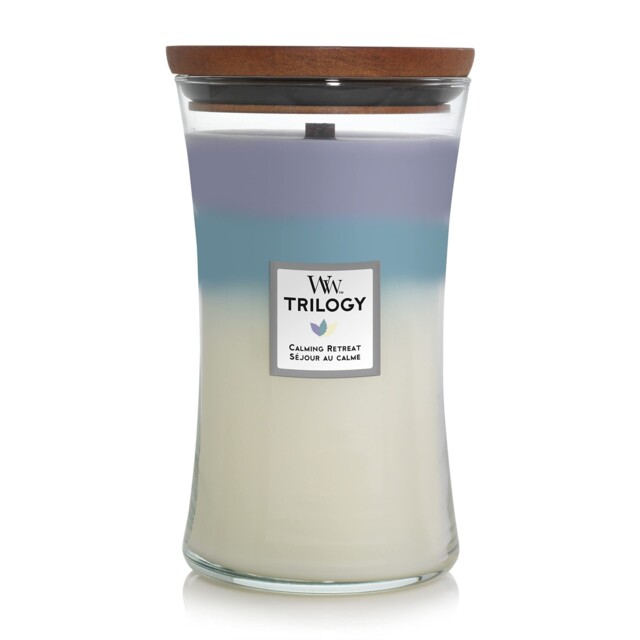 Large Hourglass Trilogy Scented Candle - Calming Retreat - With