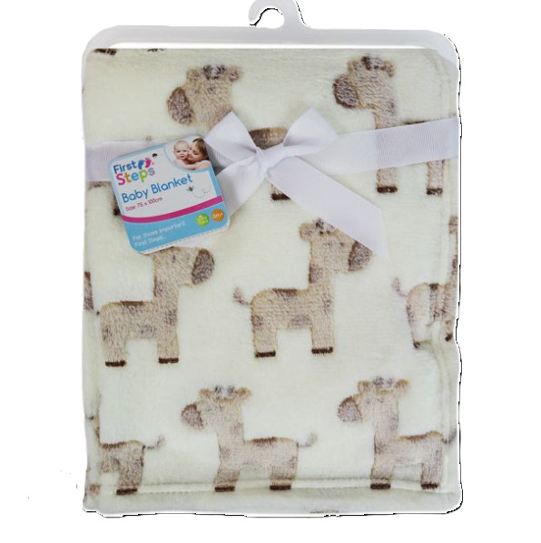 Hugs And Kisses Cream Giraffe Baby Blanket