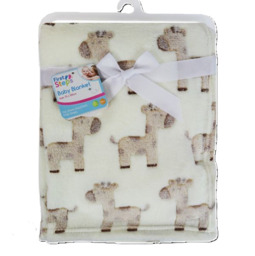 Hugs And Kisses Cream Giraffe Baby Blanket
