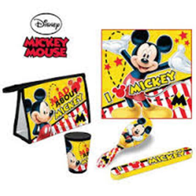 Disney Mickey Mouse 5pc Travel Set - Towel, Cup, Toothbrush Cover,