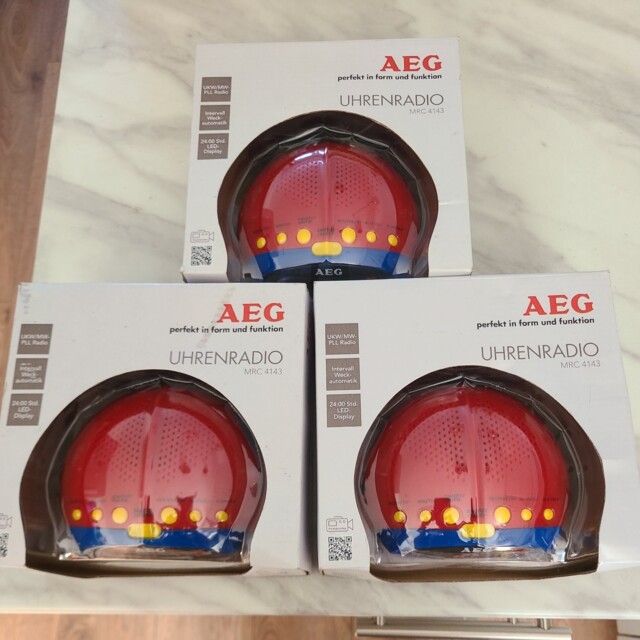 3x Aeg Uhrenradio Childrens Clock Radio Fm/mw-pll, 24-hour Led Display