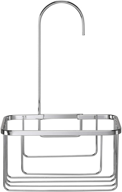 Croydex Chrome Shower Riser Rail Hook Over Caddy Basket, 5 Year Rust