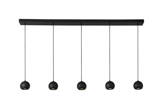 Ceiling Light Black Eindhoven 5 Matt Searchlight 1014-5bk