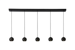 Ceiling Light Black Eindhoven 5 Matt Searchlight 1014-5bk