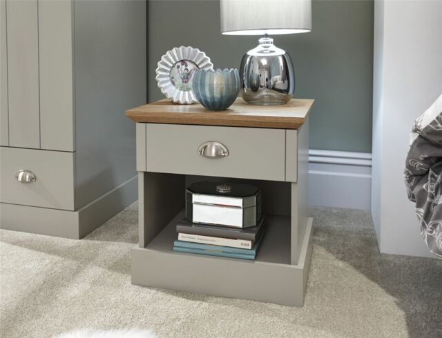 Kendal 1 Drawer Bedside Table Cabinet Bedroom Furniture Grey