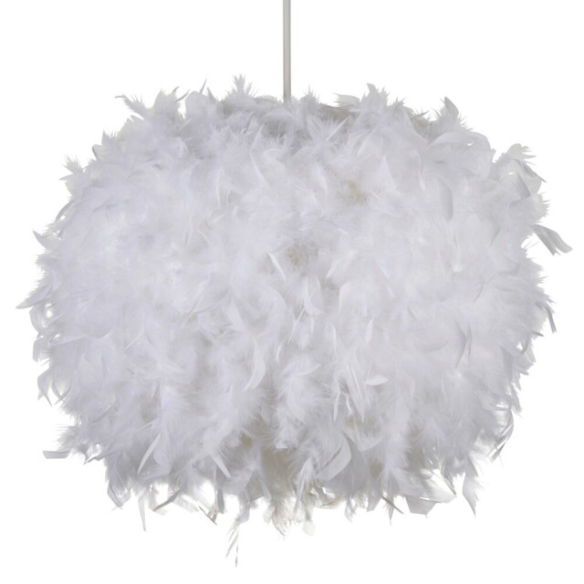 Litecraft Glow Light Shade Easy Fit Feather Ball Lampshade - 4 Colours