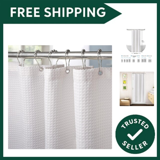 Waterproof Narrow Shower Curtain 92x182cm For Small Bathroom With