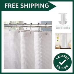 Waterproof Narrow Shower Curtain 92x182cm For Small Bathroom With