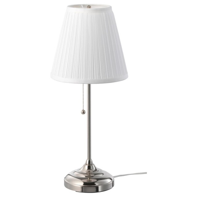 Modern Ikea Årstid Table Lamp Brass Base White Shade Home Bedside