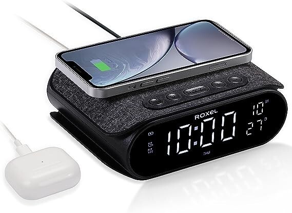 Alarm Clock With Fast Wireless Charging W/ Night Light - Free Shipping