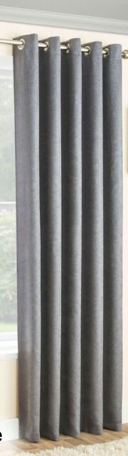 "Grey Thermal Single Door Curtain Eyelet Ring Top 66"" X 90"""
