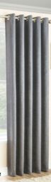"Grey Thermal Single Door Curtain Eyelet Ring Top 66"" X 90"""