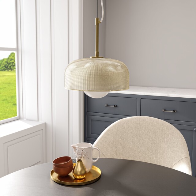 Gold Glass Dome Pendant Ceiling Light - Tivoli Nym017