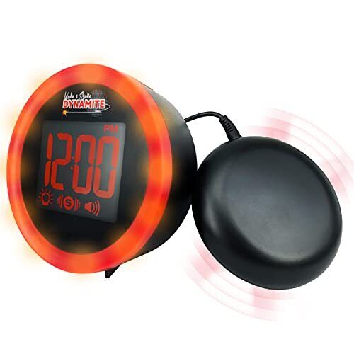 Vibrating Deaf Clock With 95db Loud Alarm, Bright Flashing Lights And