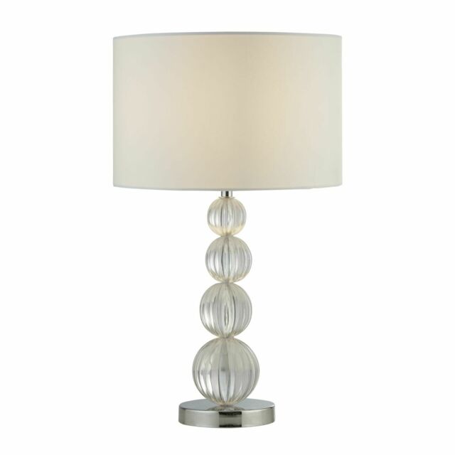 Searchlight Louis 1 Light Table Lamp Chrome And Acrylic With White