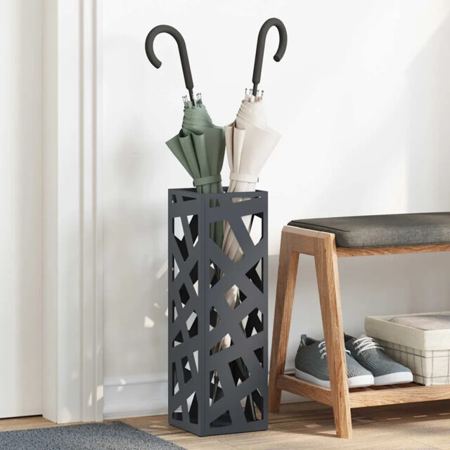 Umbrella Stand Anthracite 15.5 X 15.5 X 49 Cm Steel Vidaxl