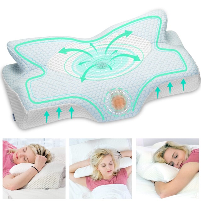 Elviros Cervical Memory Foam Pillow For Neck Pain Orthopedic Neck