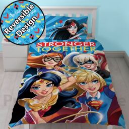 Dc Super Hero Girls Duvet Covers - Single Bedding Kids Blue