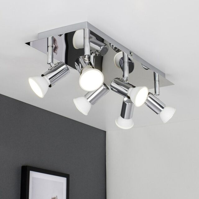 6 Way Ceiling Spot Light Fitting Led Gu10 Adjustable Kitchen Spotlight
