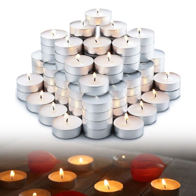 4cm White Tea Night Lights Candles Long Burn Scented Unscented Night
