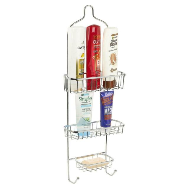 3 Tier Over Shower Door Screen Caddy Hanging Storage Tidy Basket