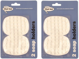 4x Chef Aid Kitchen Bathroom Anti-slip White Rubber Soap Suction