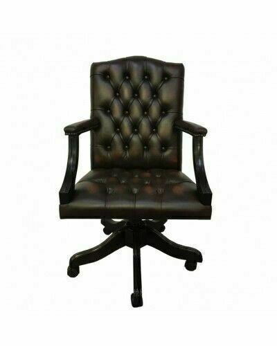 Genuine Leather Antique Brown Chesterfield Sofa Settee 3 2 Seater