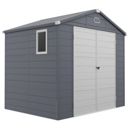 Garden Shed 240x190x228cm Grey Aluminium Frame Plastic Walls Lockable