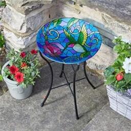 Smart Garden Hummingbird Glass Birdbath Table