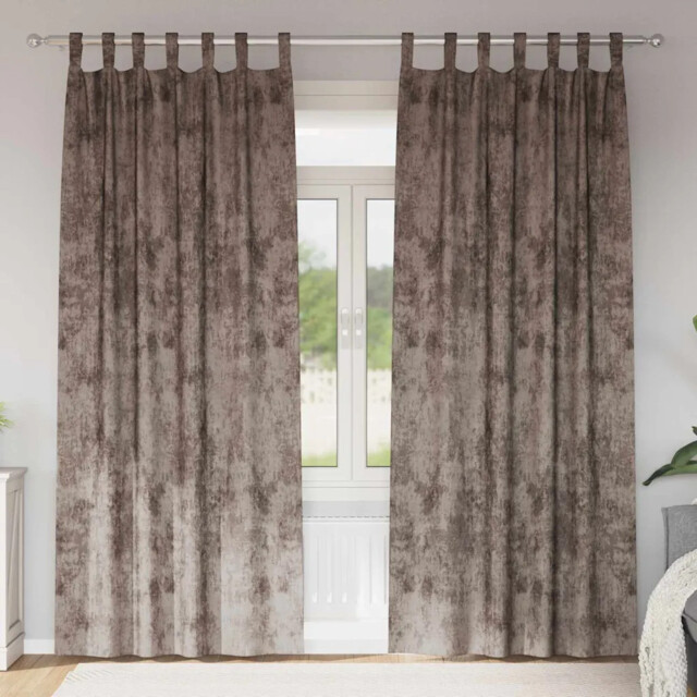 Curtain With Curtains 2 Pcs Cappuccino 260 X 140 Cm Velvet Vidaxl