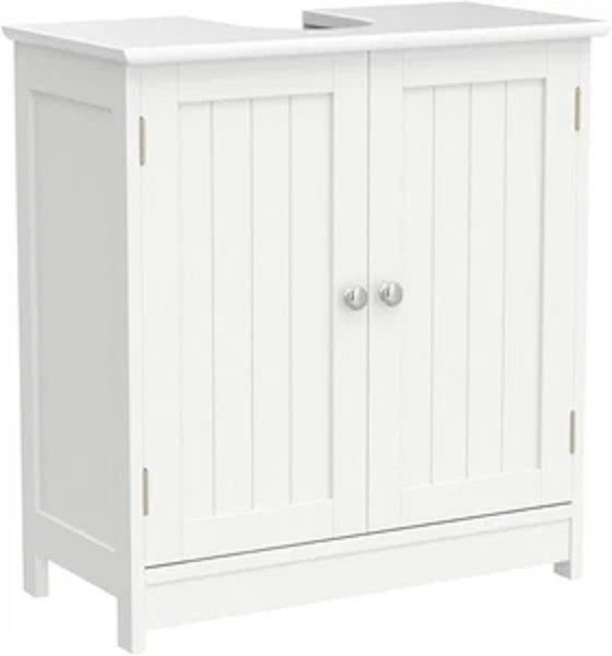 White Bathroom Vanity Cabinet-under Sink Storage Cupboard For Kitchen