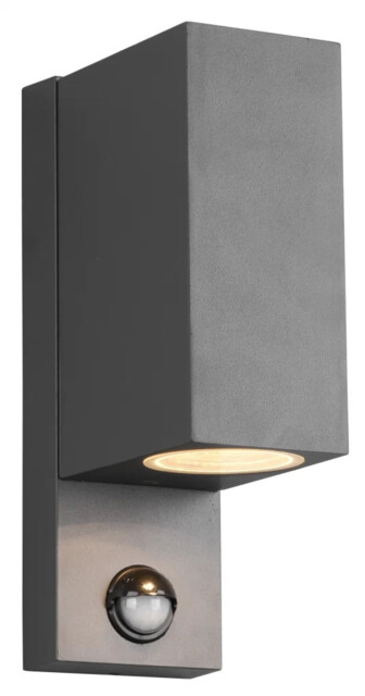 Wall Light Grey Roya Double Spot Ip44 Anthracite Pir Motion Sensor