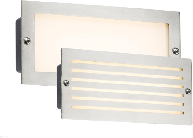 Knightsbridge Recessed Brick Light, Aluminium, 5 W, Brushed Steel