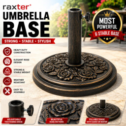 Garden Parasol Base 9kg Cast Iron Round Umbrella Heavy Duty Patio