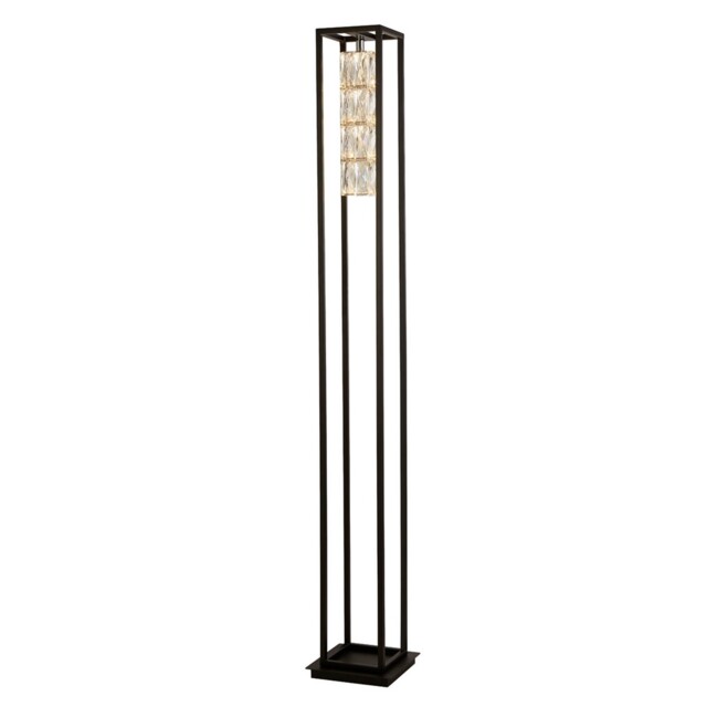 Matt Black Frame Base And Crystal Centre Free Standing Standard Floor
