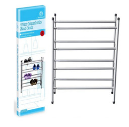 2 3 4 Tier Chrome Frame Stackable Extendable Shoes Rack Storage